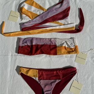 NWT Mara Hoffman Multi Ivory Vibrant Bikini